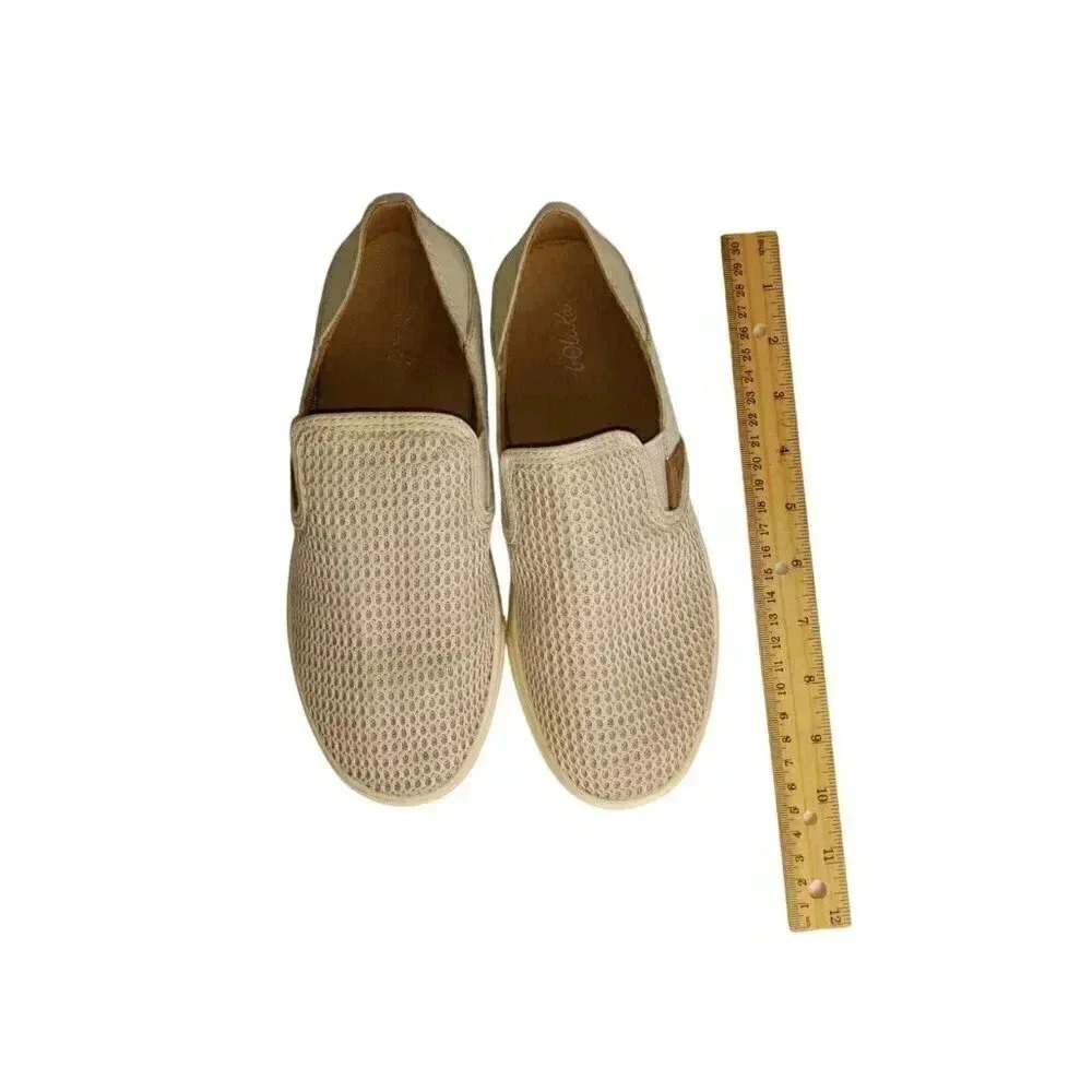 Olukai Peheua Womens Beige Comfort Shoes Casual Slip-On Mesh Rubber Size 6 - Picture 8 of 8